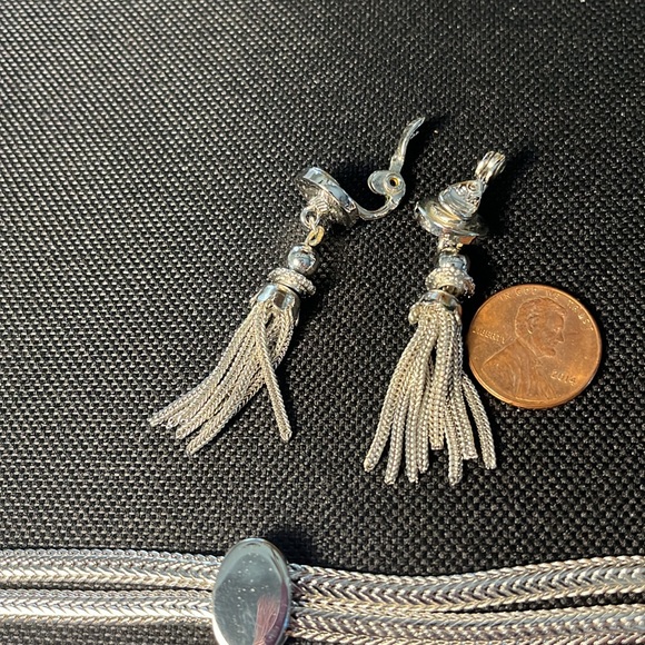 Vintage Monet Slider lariat necklace with bracelet and clip on earrings - Picture 3 of 8